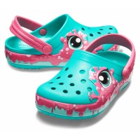 Dětské pantofle (nazouváky) Crocs Fun Lab Slime Band Clog Kids, Tropical Teal [4]