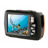 Digitální fotoaparát EasyPix W1400 Active s duálním displejem, vodotěsný 3m, CMOS 14 Mpx, oranžový (2)
