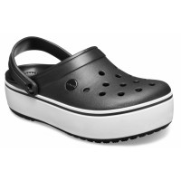Dámské pantofle na platformě Crocs Crocband Platform Clog, Black / White [1]