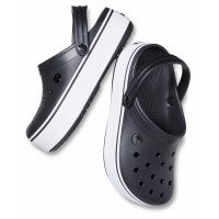 Dámské pantofle na platformě Crocs Crocband Platform Clog, Black / White [6]