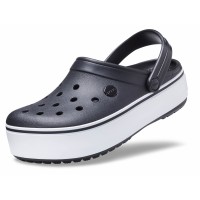 Dámské pantofle na platformě Crocs Crocband Platform Clog, Black / White [7]