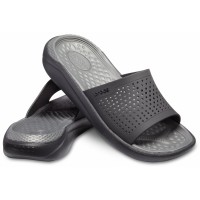 Dámské a pánské pantofle Crocs LiteRide Slide, Black / Slate Grey [4]