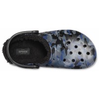 Zimní boty (nazouváky) Crocs Classic Lined Graphic II Clog, Camo / Black [6]