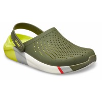 Pantofle (nazouváky) Crocs LiteRide Colorblock Clog, Army Green / White [1]