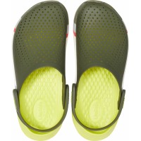 Pantofle (nazouváky) Crocs LiteRide Colorblock Clog, Army Green / White [5]
