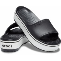 Dámské pantofle na platformě Crocs Crocband Platform Slide, Black / White [4]