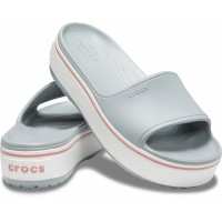 Dámské pantofle na platformě Crocs Crocband Platform Slide, Light Grey / Rose [4]
