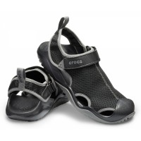Pánské sandály Crocs Swiftwater Mesh Deck Sandal, Black [4]