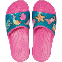 Dětské pantofle (nazouváky) Crocs Fun Lab Beach Fan Slide, Fuchsia [5]