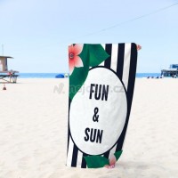 Plážový ručník s letní grafikou FUN & SUN Black, 170 x 90 cm [1]