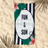 Plážový ručník s letní grafikou FUN & SUN Black, 170 x 90 cm [5]