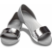 Dámské baleríny (sandály) Crocs Lina Embellished DOrsay, Silver [4]