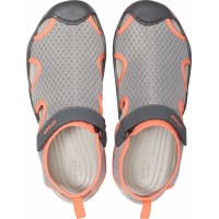 Dámské sandály Crocs Swiftwater Mesh Sandal Women, Bright Coral / Light Grey [5]