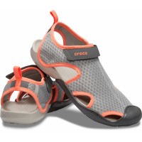 Dámské sandály Crocs Swiftwater Mesh Sandal Women, Bright Coral / Light Grey [4]