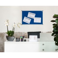 Textilní nástěnka AVELI 90x120 cm modrá,hliníkový rám (1)