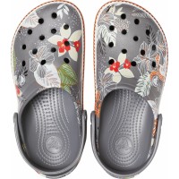 Dámské nazouváky (pantofle) Crocs Crocband Botanical Print Clog - Slate Grey/White [5]