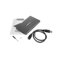 Externí box pro HDD 2,5" USB 3.0 Natec Rhino Go, černý, hliníkové tělo [1]