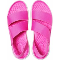 Dámské sandály Crocs LiteRide Stretch Sandal Women - Electric Pink/Almost White [6]