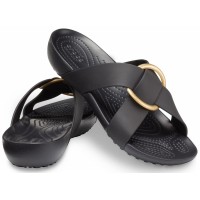 Dámské pantofle Crocs Serena Cross Band Slide - Black [4]