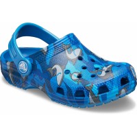 Dětské nazouváky (pantofle) Crocs Classic Shark Clog Kids - Prep Blue [1]