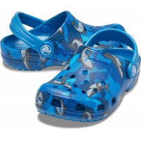 Dětské nazouváky (pantofle) Crocs Classic Shark Clog Kids - Prep Blue [4]