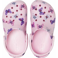 Dětské nazouváky (pantofle) Crocs Classic Shark Clog Kids - Ballerina Pink [5]