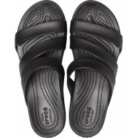Dámské pantofle Crocs Monterey Strappy Wedge - Black [6]