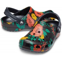 Dámské pantofle (nazouváky) Crocs Classic Printed Floral Clog - Black [5]