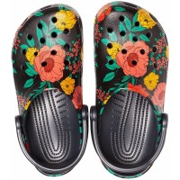 Dámské pantofle (nazouváky) Crocs Classic Printed Floral Clog - Black [6]
