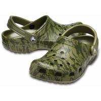 Pánské pantofle (nazouváky) Crocs Classic Printed Camo Clog - Army Green [5]