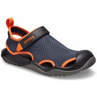 Pánské sandály Crocs Swiftwater Mesh Deck Sandal, Navy/Tangerine [1]