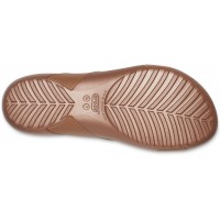 Dámské pantofle (nazouváky) Crocs Serena Cross Band Slide - Bronze [3]