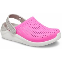 Chlapecké, dívčí a dámské pantofle (nazouváky) Crocs LiteRide Clog Juniors - Electric Pink/White [3]