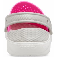 Chlapecké, dívčí a dámské pantofle (nazouváky) Crocs LiteRide Clog Juniors - Electric Pink/White [4]