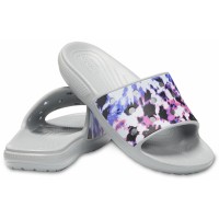 Dámské pantofle Classic Crocs Tie-Dye Mania Slide - Light Grey [5]