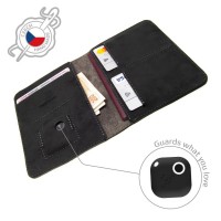 Kožená peněženka FIXED Smile Passport se smart trackerem FIXED Smile Motion, velikost cestovního pasu, černá [17]