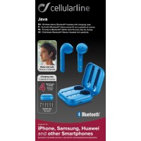 True wireless sluchátka Cellularline Java s dobíjecím pouzdrem, modrá [5]