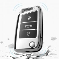 Silikonový obal pro klíč ŠKODA Kodiaq 2017- stříbrný (1)