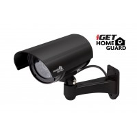 iGET HGDOA5666 - atrapa/maketa bezpečnostní CCTV kamery, blikající črv. LED,4x nálepka CCTV varování [1]