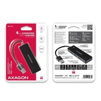 AXAGON HUE-G1A, 4x USB 3.2 Gen 1 SLIM hub, kabel Type-A 14cm napevno [7]