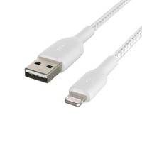 BELKIN kabel oplétaný USB-A - Lightning, 3m, bílý [1]