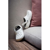 Dámské a pánské zimní nazouváky (pantofle) Crocs Classic Lined Clog - White/Grey [1]