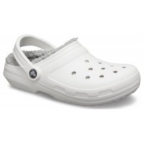 Dámské a pánské zimní nazouváky (pantofle) Crocs Classic Lined Clog - White/Grey [2]
