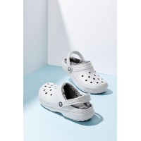 Dámské a pánské zimní nazouváky (pantofle) Crocs Classic Lined Clog - White/Grey [9]