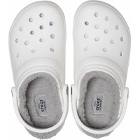 Dámské a pánské zimní nazouváky (pantofle) Crocs Classic Lined Clog - White/Grey [6]