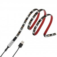 Hama USB LED světelný pásek s integrovaným ovládáním, RGB podsvícení, 1 m, 12 ks v displeji [1]