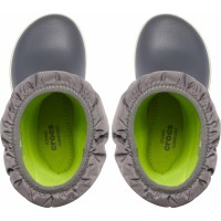 Dětské sněhule Crocs Crocband Winter Boot Kids - Slate Grey/Lime Punch [5]