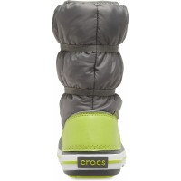 Dětské sněhule Crocs Crocband Winter Boot Kids - Slate Grey/Lime Punch [2]