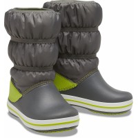 Dětské sněhule Crocs Crocband Winter Boot Kids - Slate Grey/Lime Punch [4]