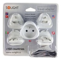 Solight cestovní adaptér, uzemněný, výměnné vidlice pro celý svět [1]